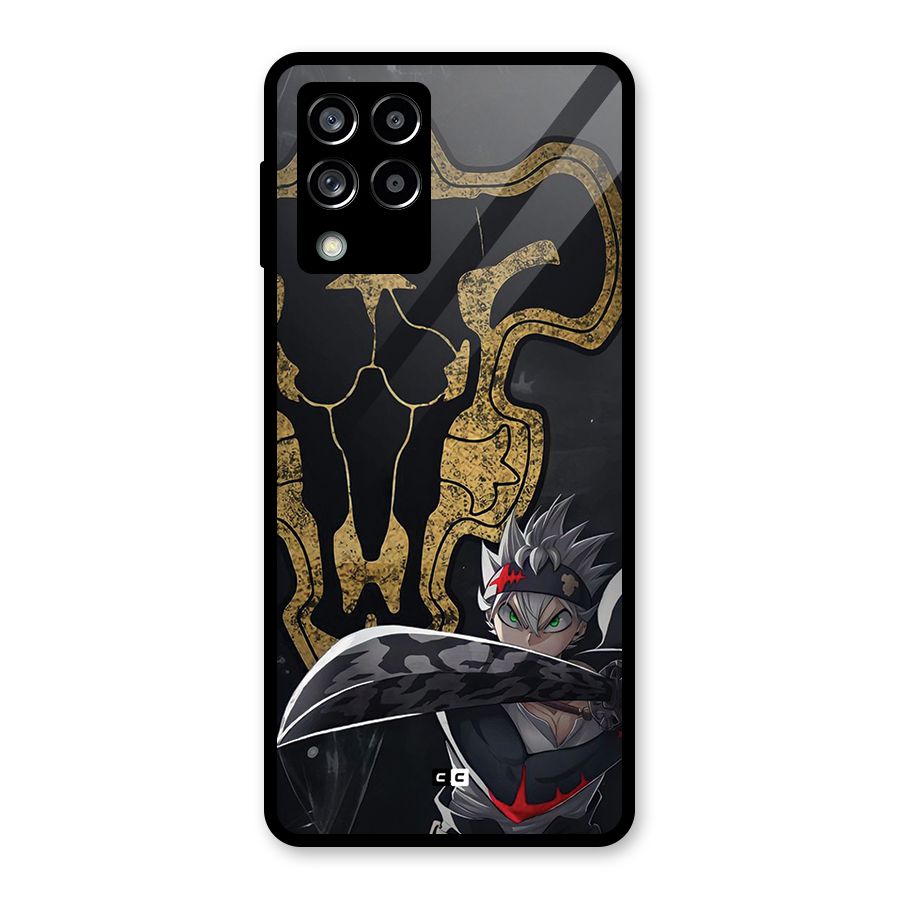 Asta With Black Bulls Glass Back Case for Galaxy M53 5G