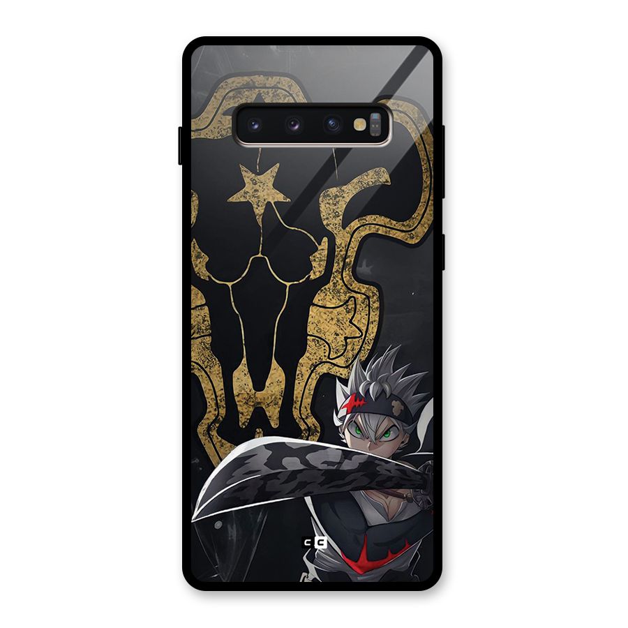Asta With Black Bulls Glass Back Case for Galaxy S10 Plus