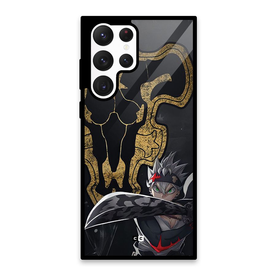 Asta With Black Bulls Glass Back Case for Galaxy S22 Ultra 5G