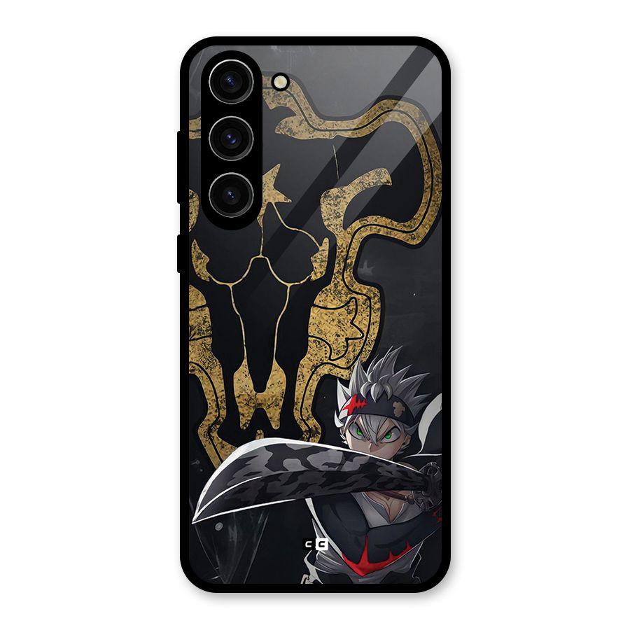 Asta With Black Bulls Glass Back Case for Galaxy S23 Plus