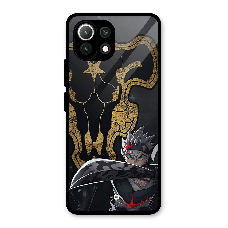 Asta With Black Bulls Glass Back Case for Mi 11 Lite