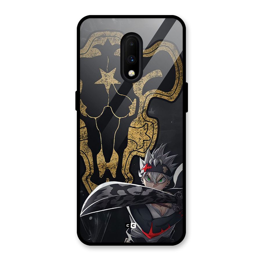 Asta With Black Bulls Glass Back Case for OnePlus 7