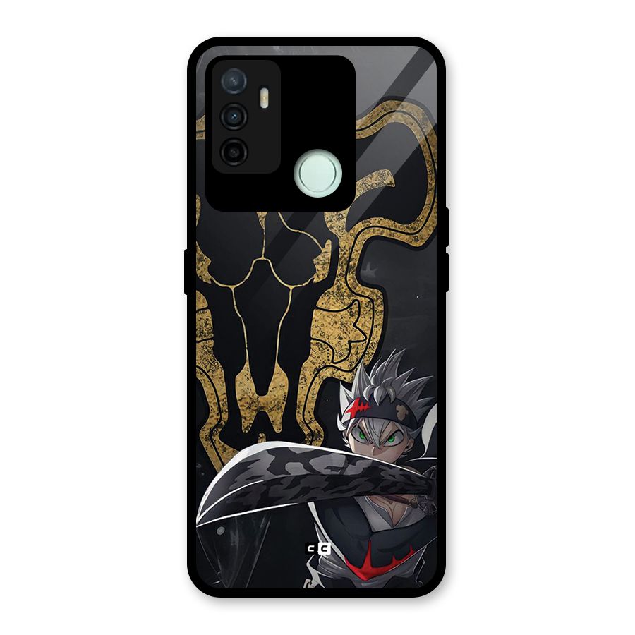 Asta With Black Bulls Glass Back Case for Oppo A53