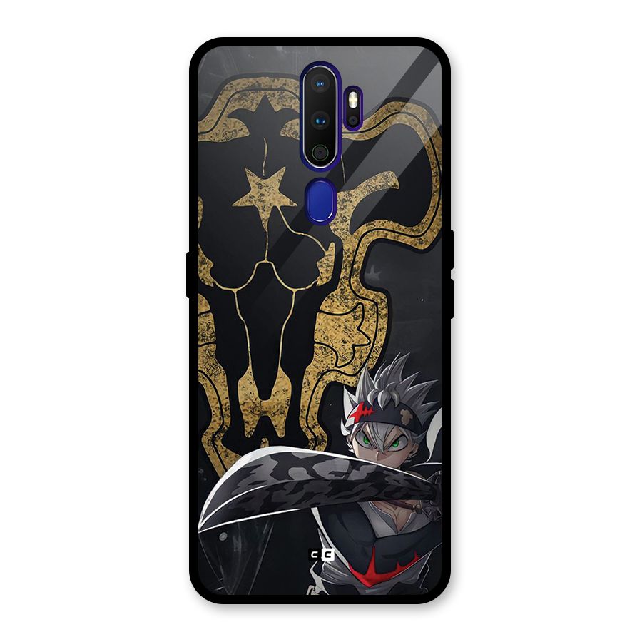 Asta With Black Bulls Glass Back Case for Oppo A9 (2020)