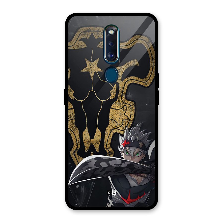 Asta With Black Bulls Glass Back Case for Oppo F11 Pro