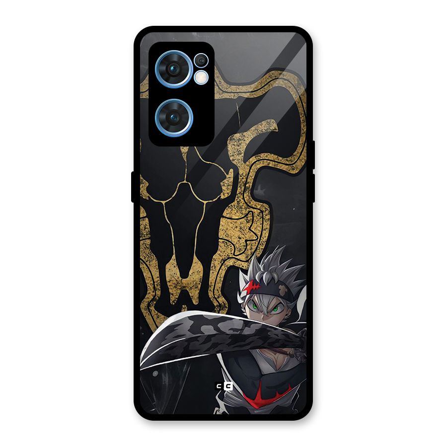 Asta With Black Bulls Glass Back Case for Oppo Reno7 5G