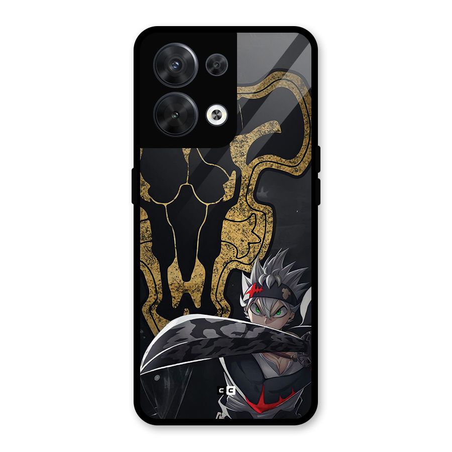 Asta With Black Bulls Glass Back Case for Oppo Reno8 5G