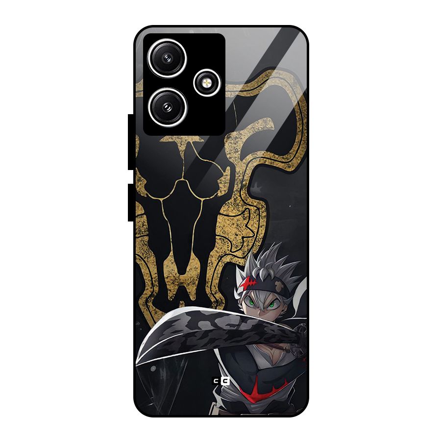 Asta With Black Bulls Glass Back Case for Poco M6 Pro