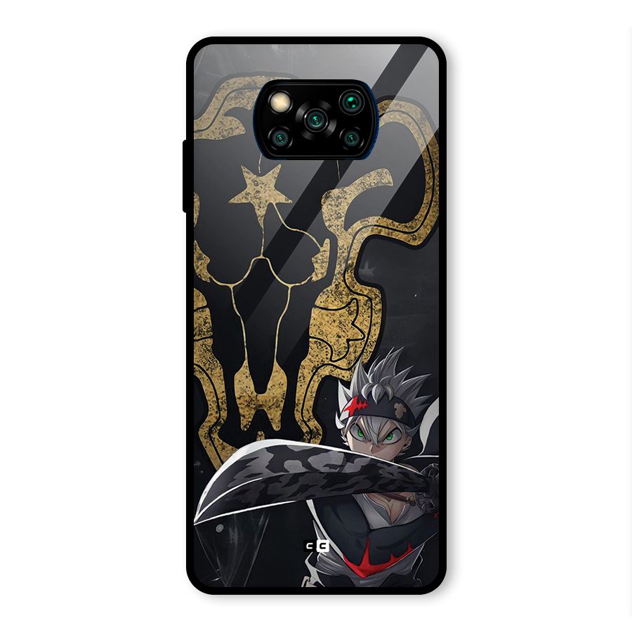 Asta With Black Bulls Glass Back Case for Poco X3 Pro