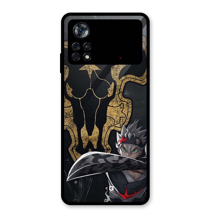 Asta With Black Bulls Glass Back Case for Poco X4 Pro 5G