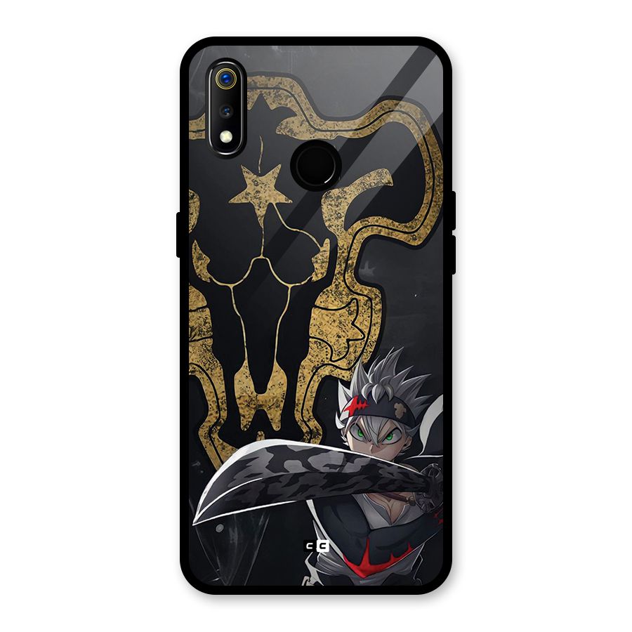 Asta With Black Bulls Glass Back Case for Realme 3i