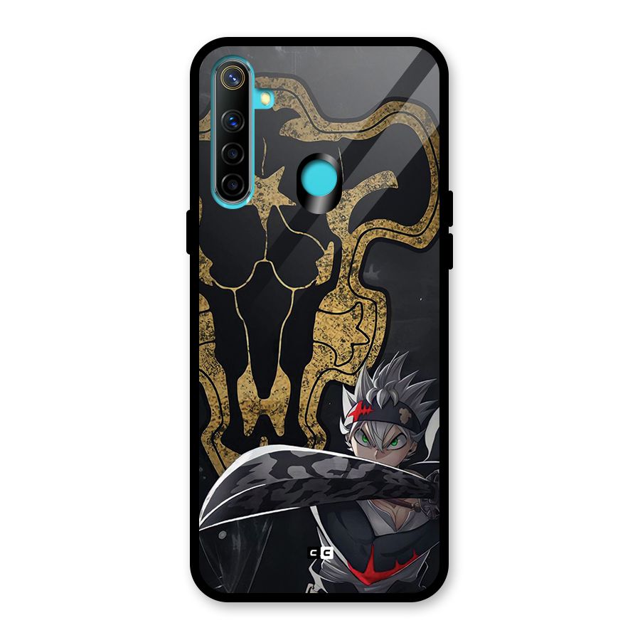 Asta With Black Bulls Glass Back Case for Realme 5i