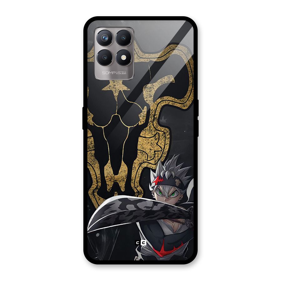 Asta With Black Bulls Glass Back Case for Realme 8i