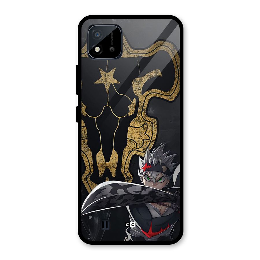 Asta With Black Bulls Glass Back Case for Realme C11 2021