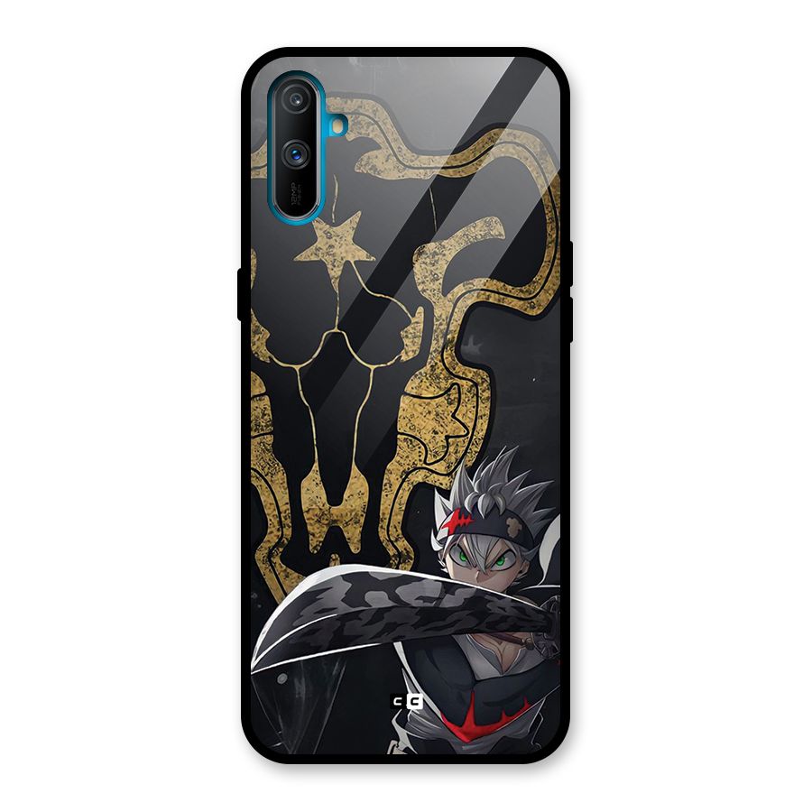Asta With Black Bulls Glass Back Case for Realme C3