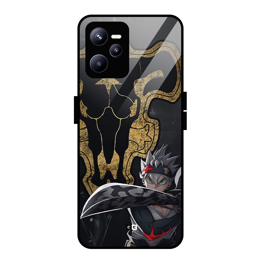 Asta With Black Bulls Glass Back Case for Realme C35