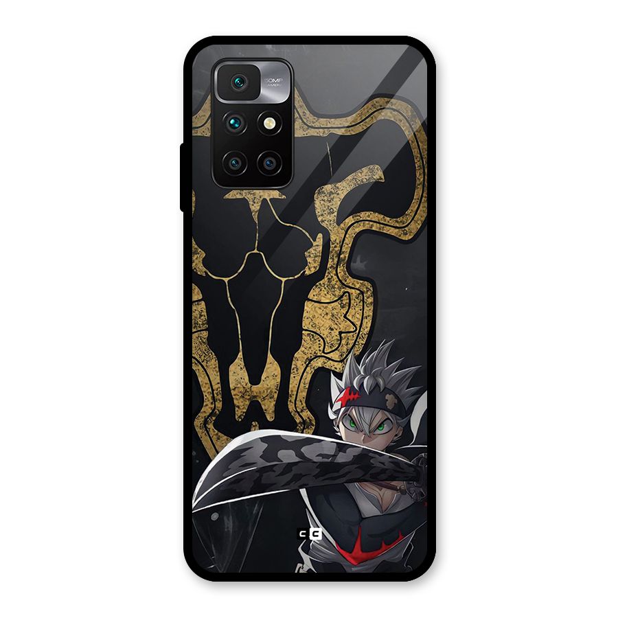 Asta With Black Bulls Glass Back Case for Redmi 10 Prime