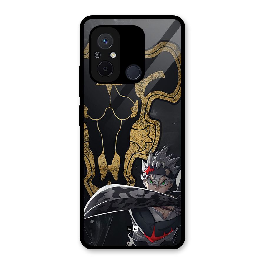 Asta With Black Bulls Glass Back Case for Redmi 12C