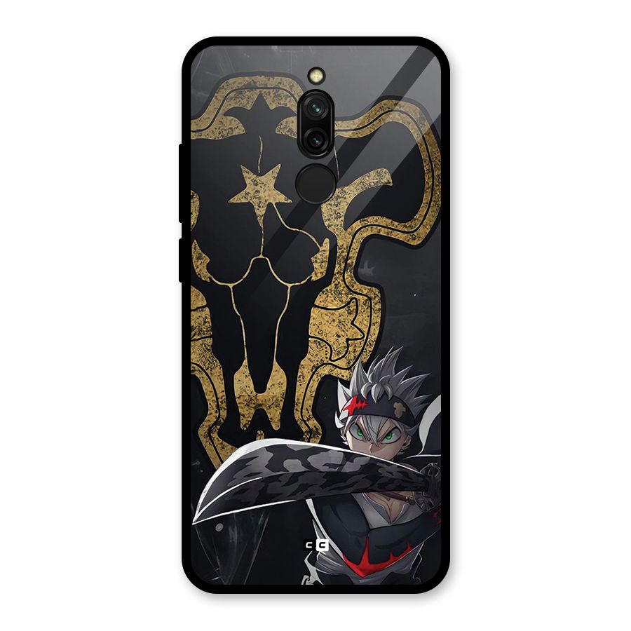 Asta With Black Bulls Glass Back Case for Redmi 8