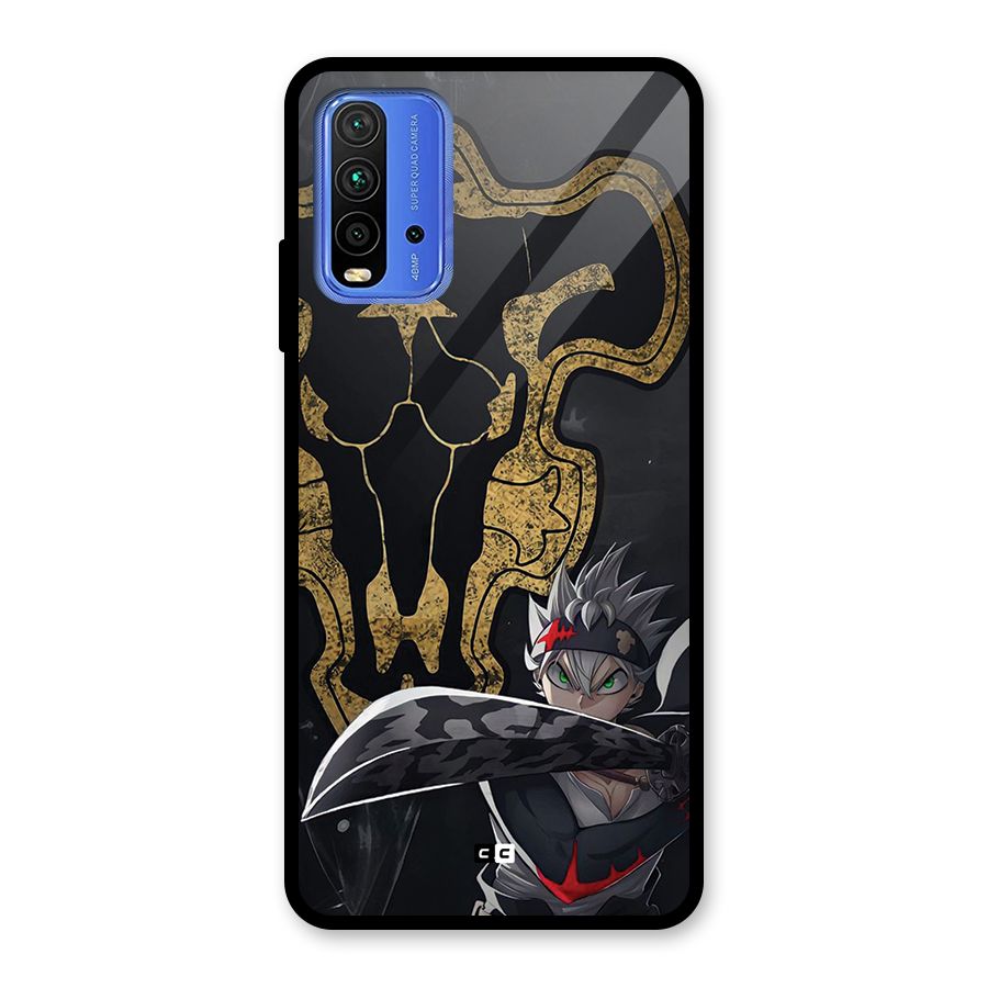 Asta With Black Bulls Glass Back Case for Redmi 9 Power