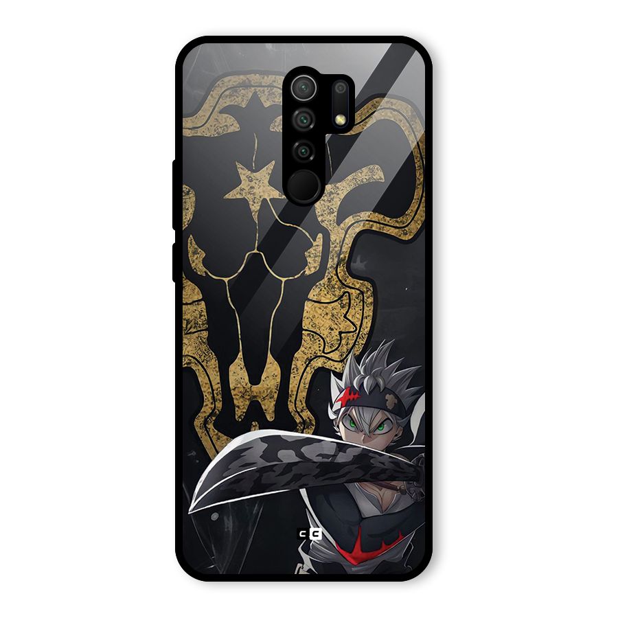 Asta With Black Bulls Glass Back Case for Redmi 9 Prime