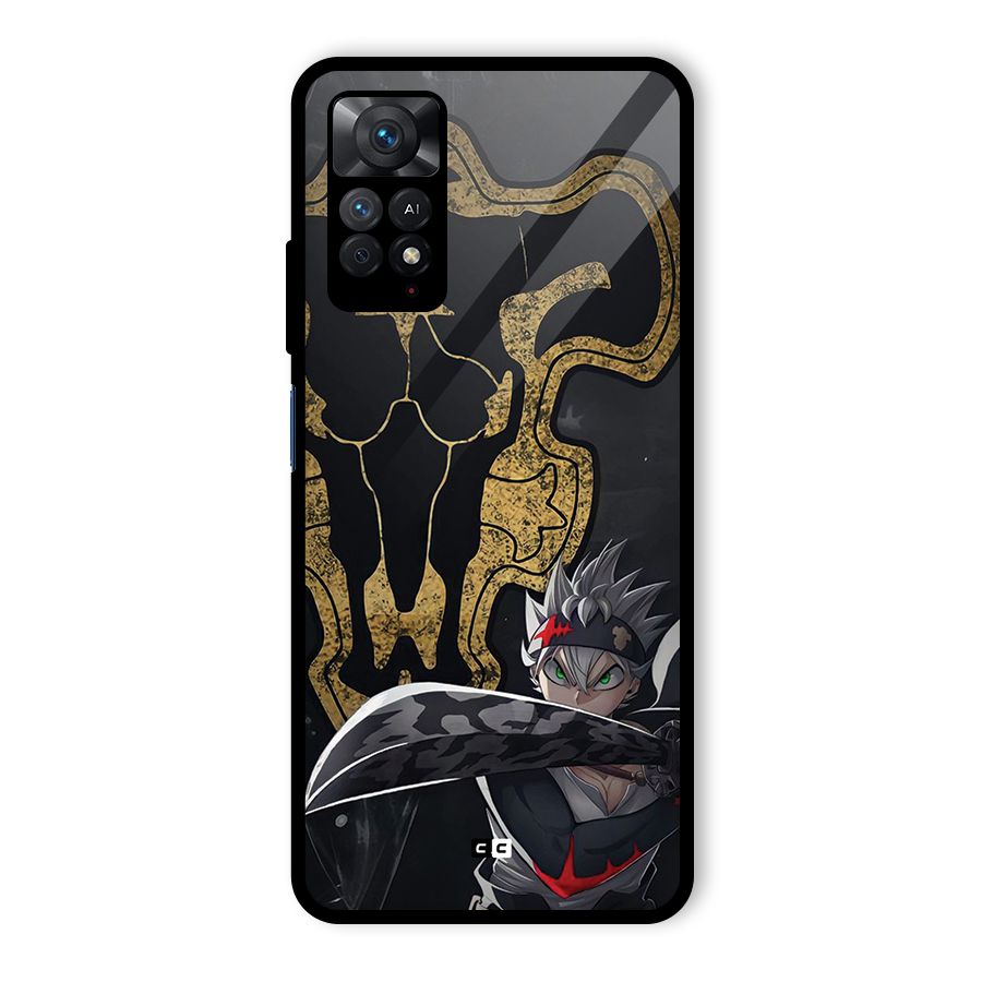 Asta With Black Bulls Glass Back Case for Redmi Note 11 Pro