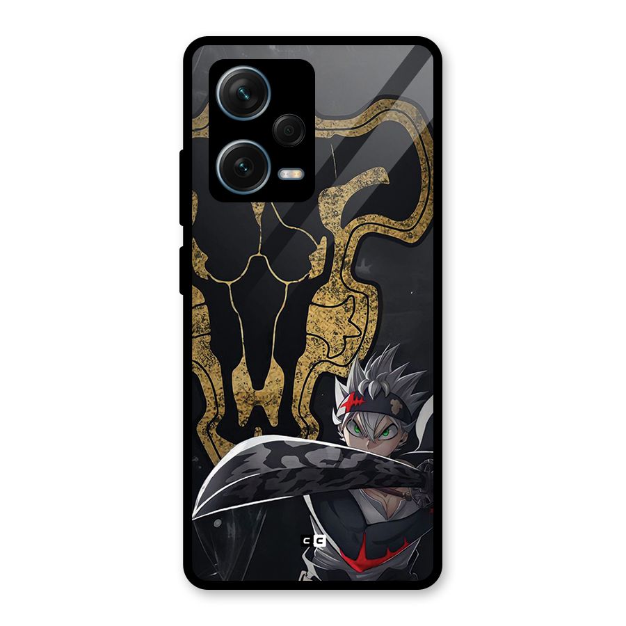 Asta With Black Bulls Glass Back Case for Redmi Note 12 Pro Plus 5G