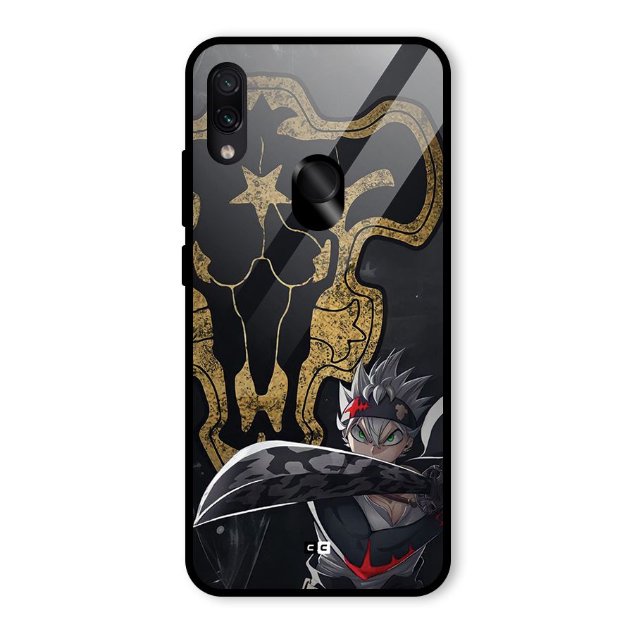 Asta With Black Bulls Glass Back Case for Redmi Note 7