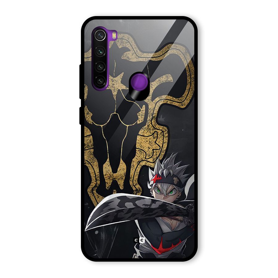 Asta With Black Bulls Glass Back Case for Redmi Note 8
