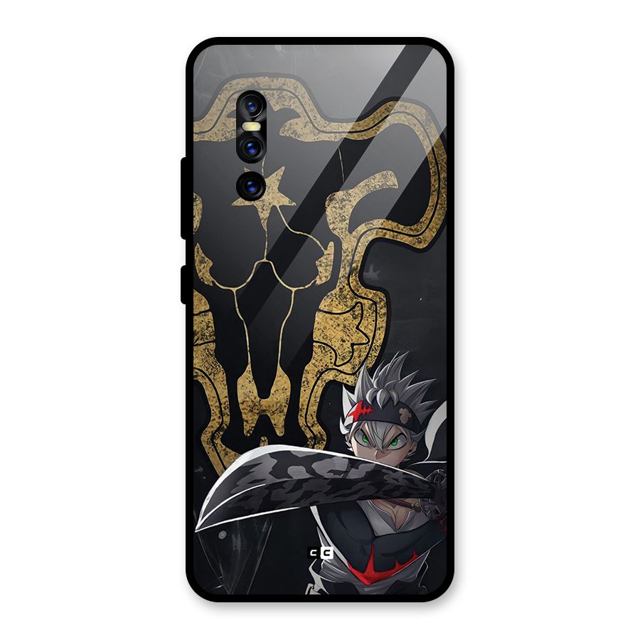 Asta With Black Bulls Glass Back Case for Vivo V15 Pro