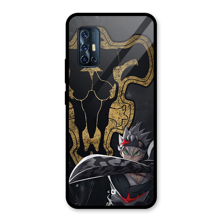 Asta With Black Bulls Glass Back Case for Vivo V17