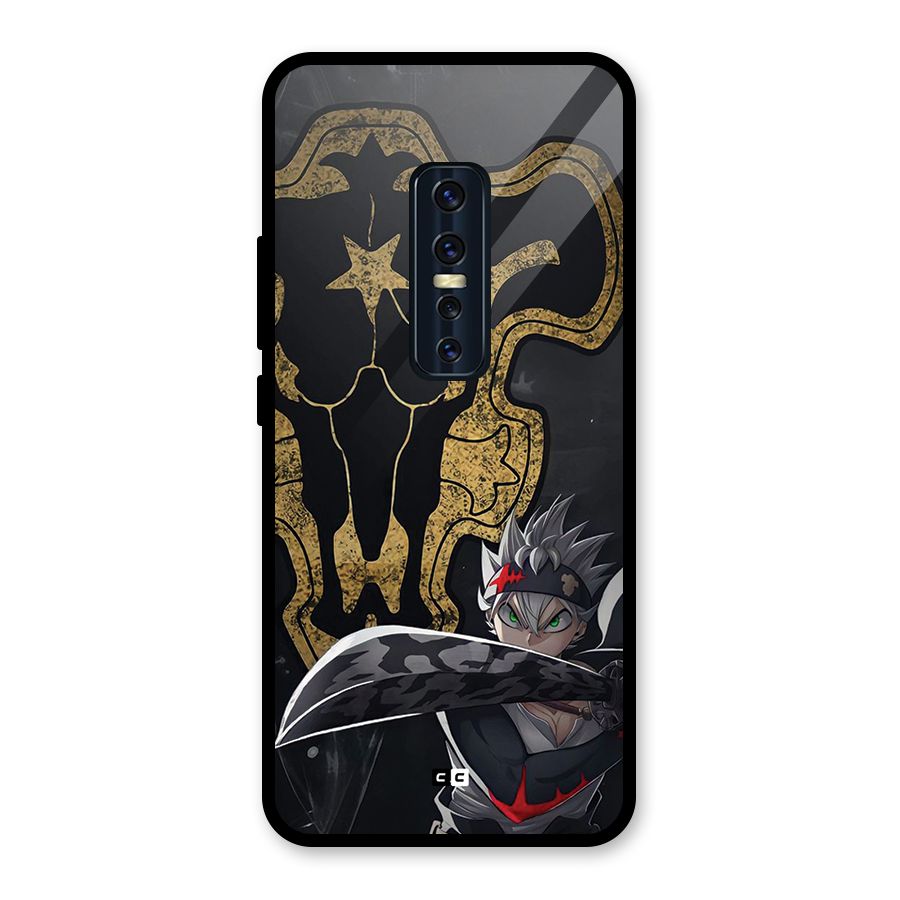 Asta With Black Bulls Glass Back Case for Vivo V17 Pro