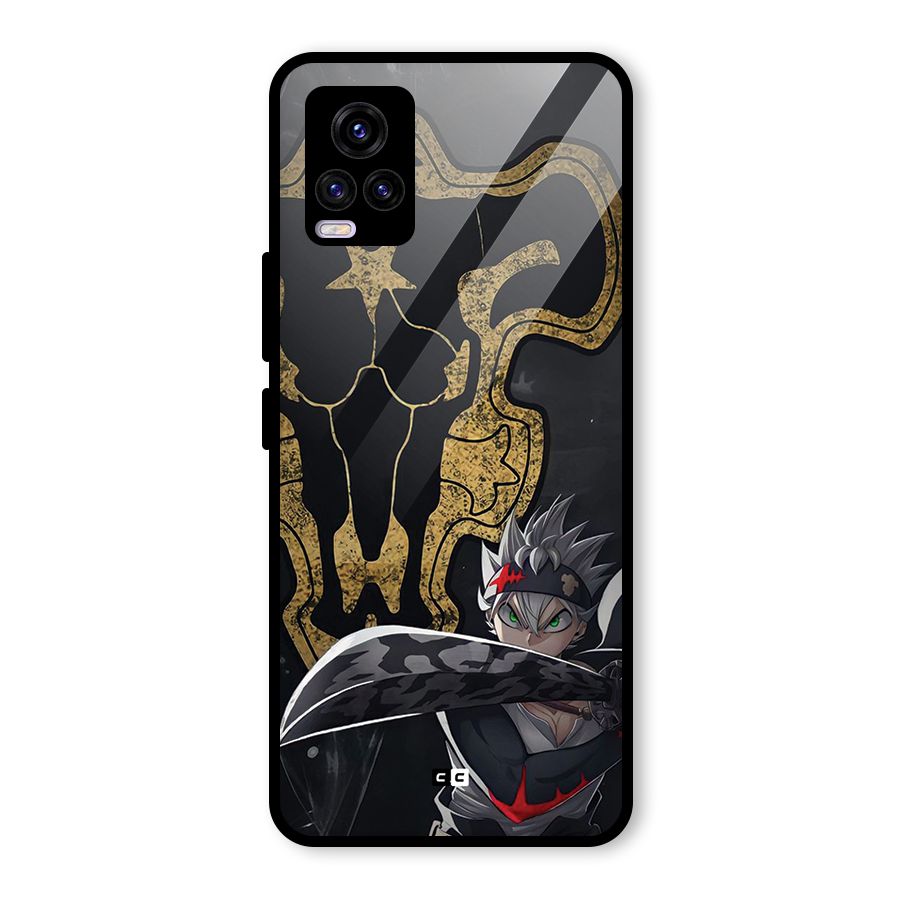 Asta With Black Bulls Glass Back Case for Vivo V20 2021