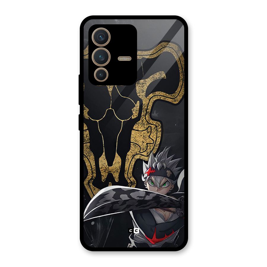 Asta With Black Bulls Glass Back Case for Vivo V23 5G