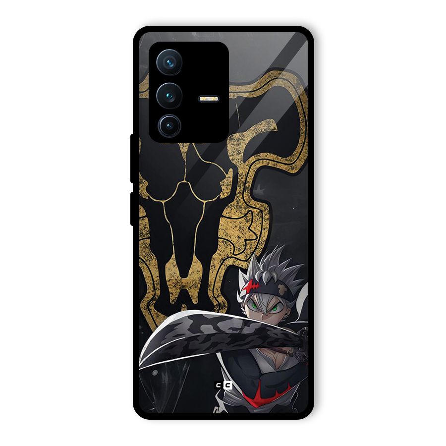 Asta With Black Bulls Glass Back Case for Vivo V23 Pro