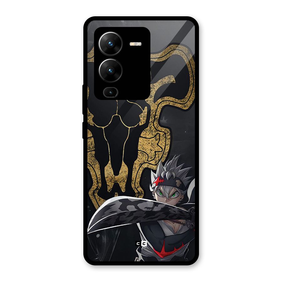 Asta With Black Bulls Glass Back Case for Vivo V25 Pro