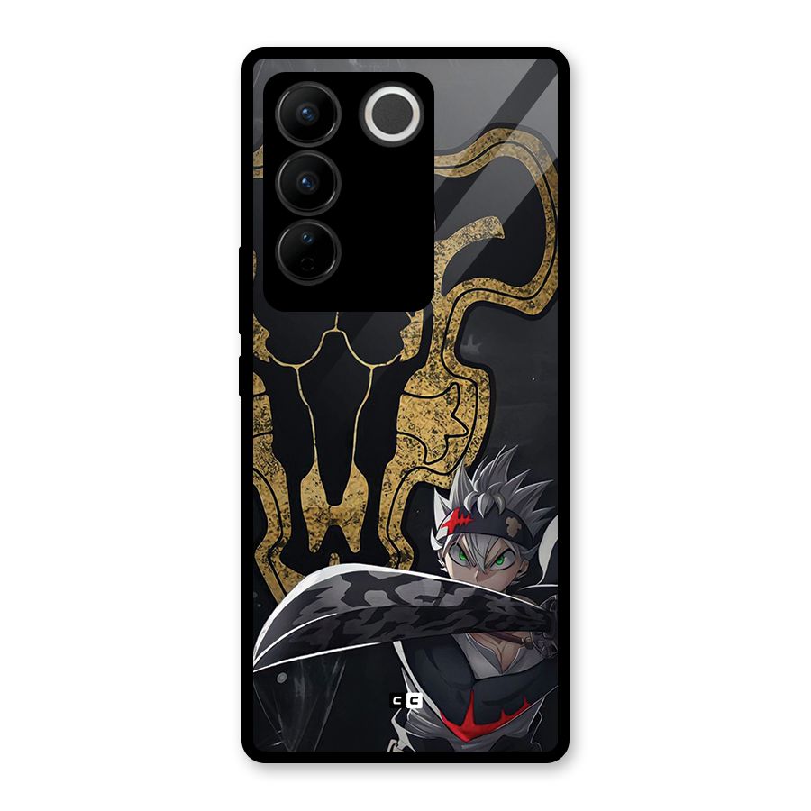 Asta With Black Bulls Glass Back Case for Vivo V27