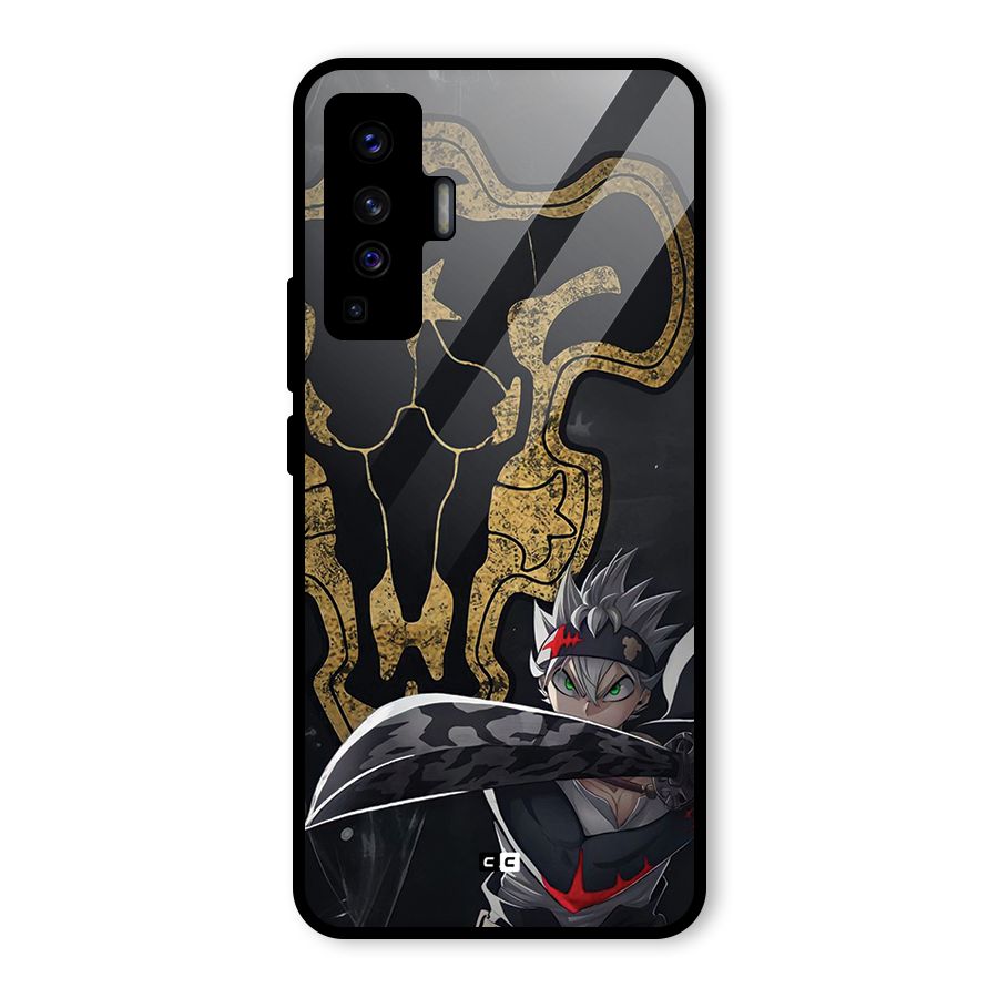 Asta With Black Bulls Glass Back Case for Vivo X50