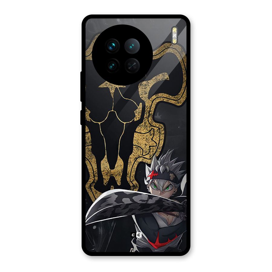 Asta With Black Bulls Glass Back Case for Vivo X90