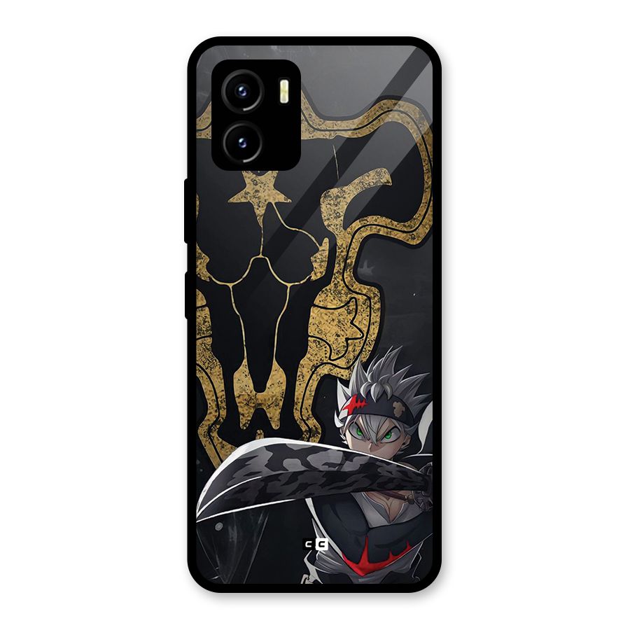 Asta With Black Bulls Glass Back Case for Vivo Y15s