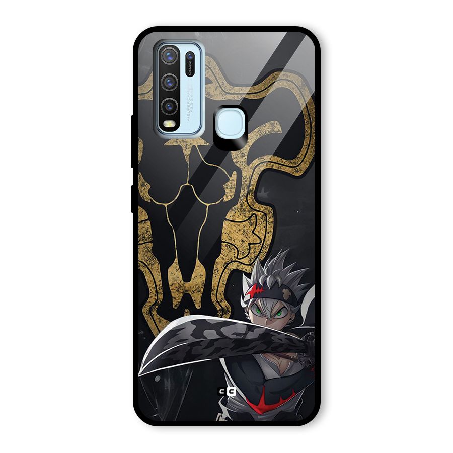 Asta With Black Bulls Glass Back Case for Vivo Y30