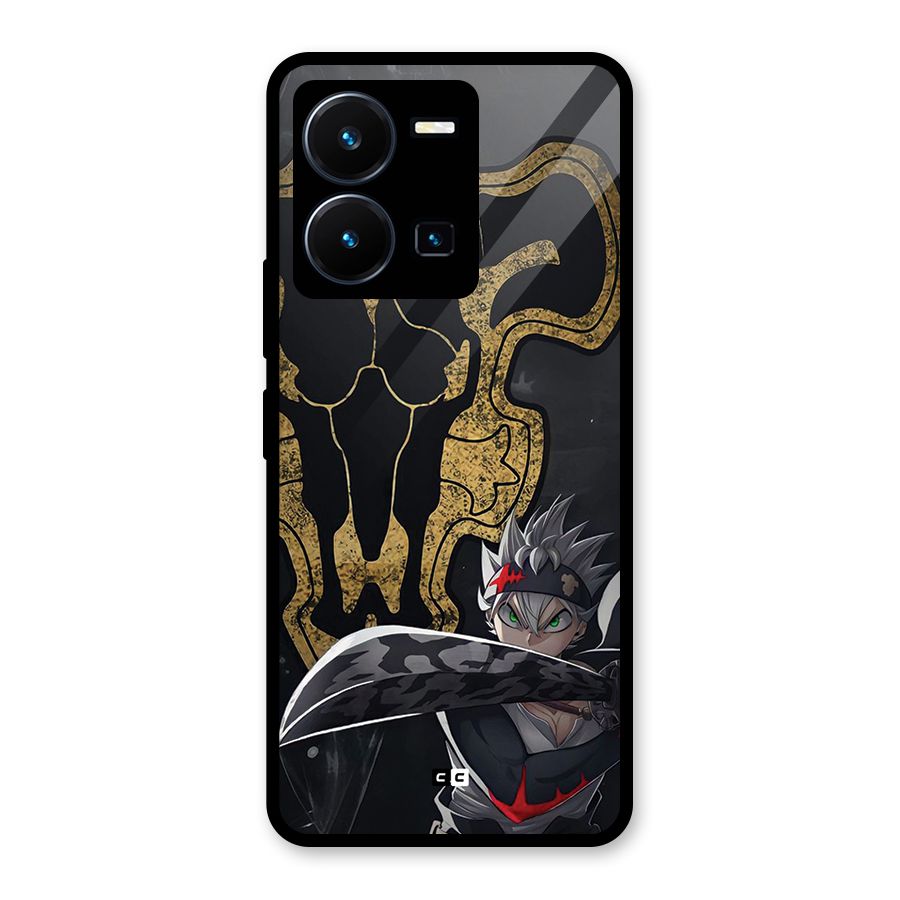 Asta With Black Bulls Glass Back Case for Vivo Y35