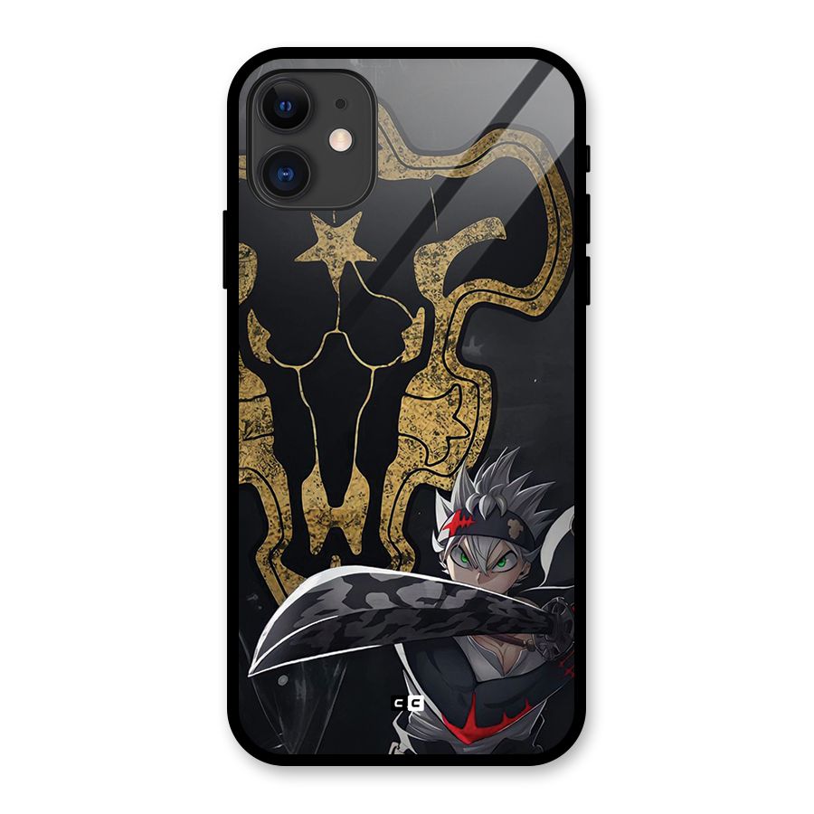Asta With Black Bulls Glass Back Case for iPhone 11