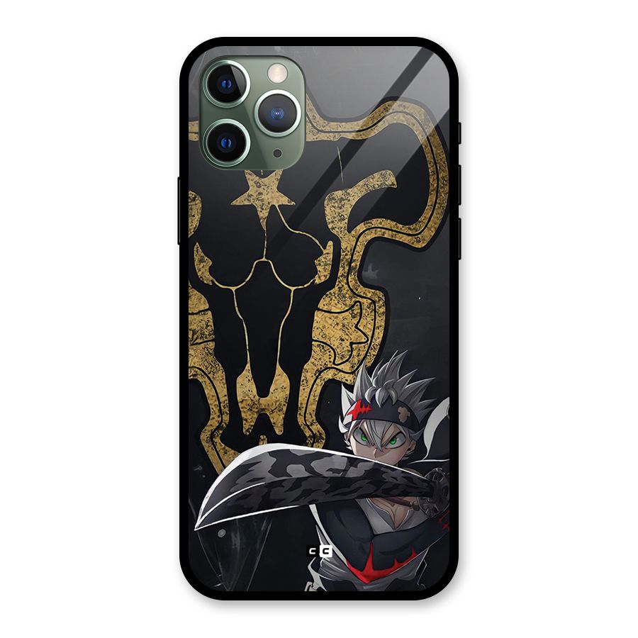 Asta With Black Bulls Glass Back Case for iPhone 11 Pro