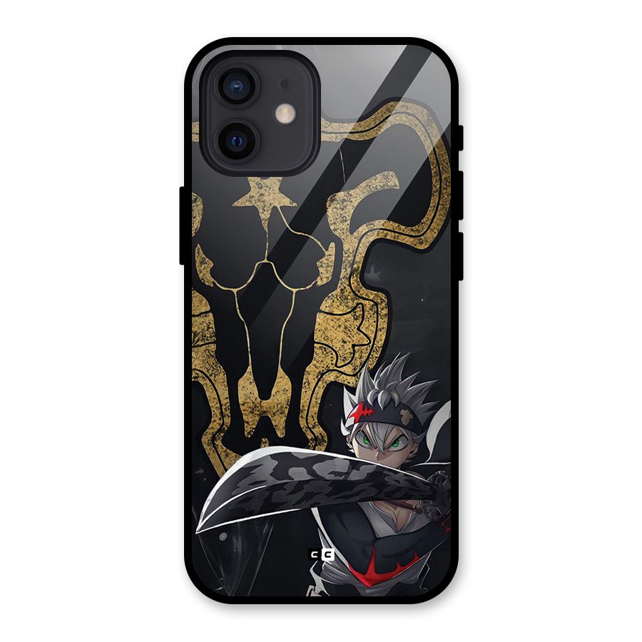 Asta With Black Bulls Glass Back Case for iPhone 12