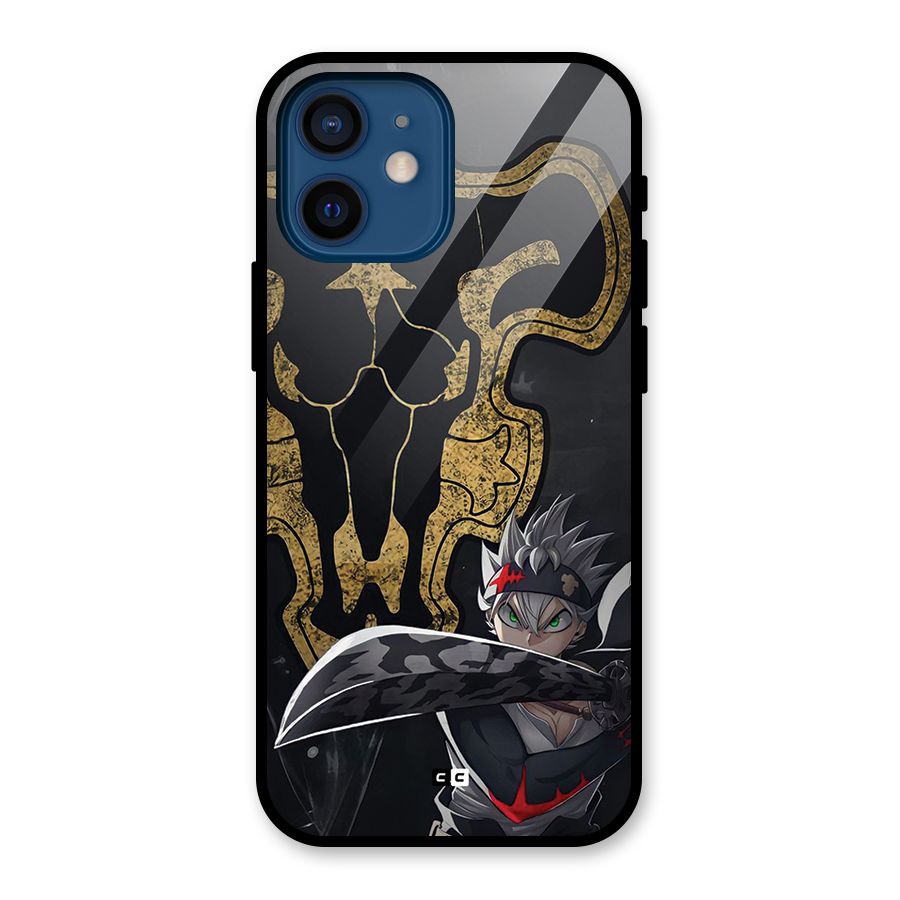 Asta With Black Bulls Glass Back Case for iPhone 12 Mini