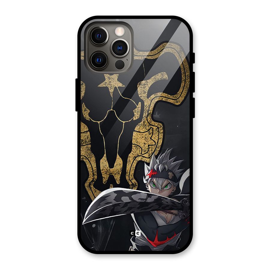 Asta With Black Bulls Glass Back Case for iPhone 12 Pro