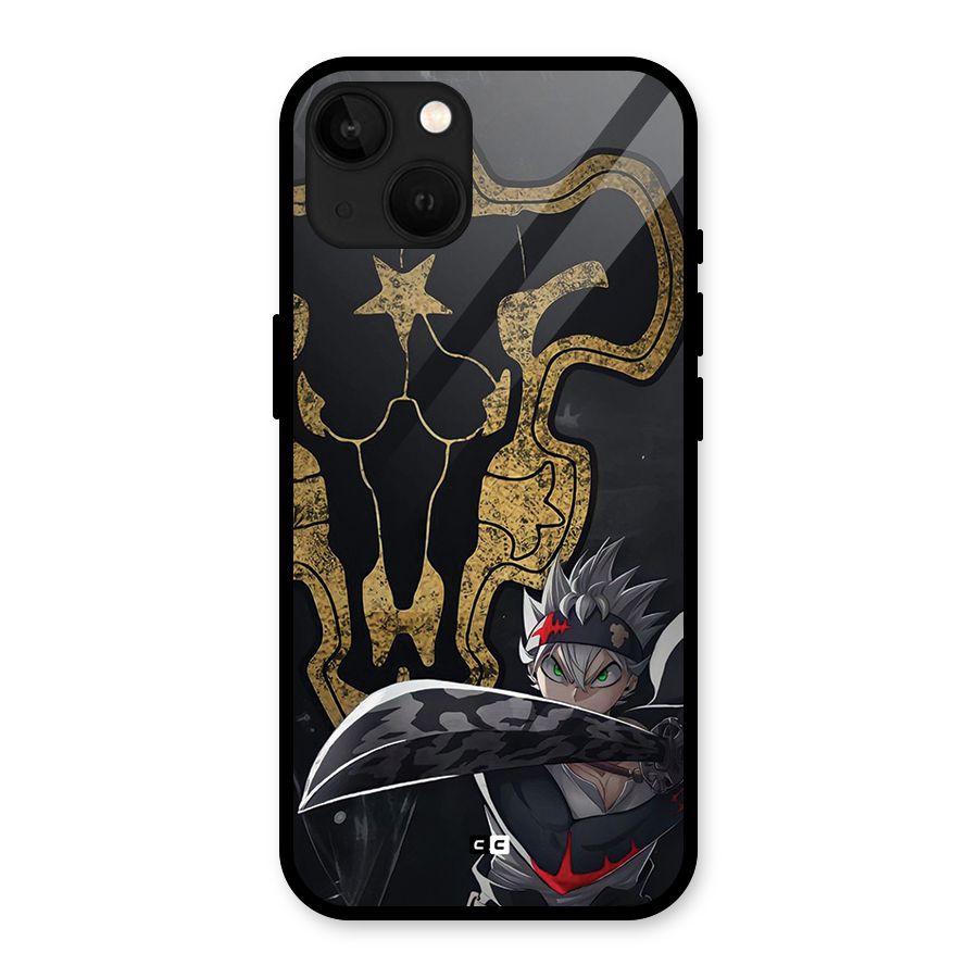 Asta With Black Bulls Glass Back Case for iPhone 13