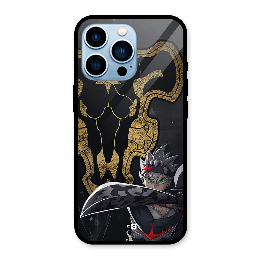 Asta With Black Bulls Glass Back Case for iPhone 13 Pro