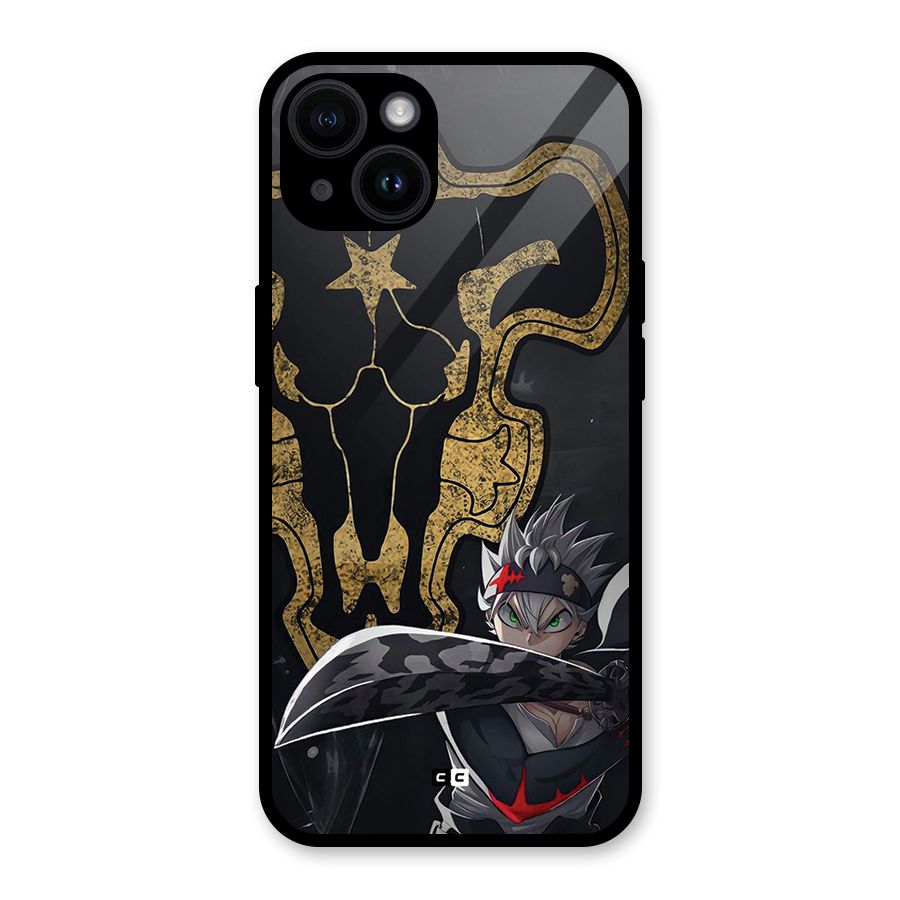 Asta With Black Bulls Glass Back Case for iPhone 14